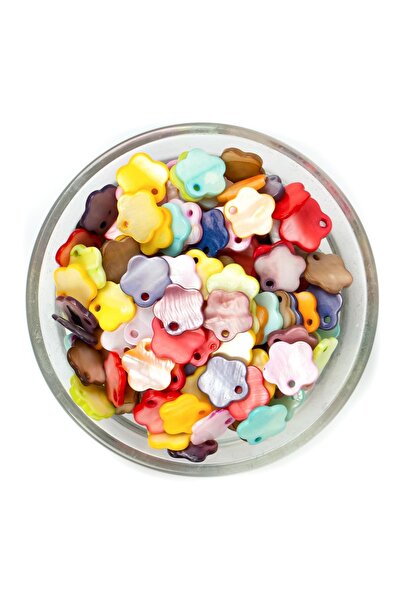 yfhobi 20 Adet - 12 Mm Papatya Desenli Doğal Sedef Boncuk, Karışık Renk, Doğa...