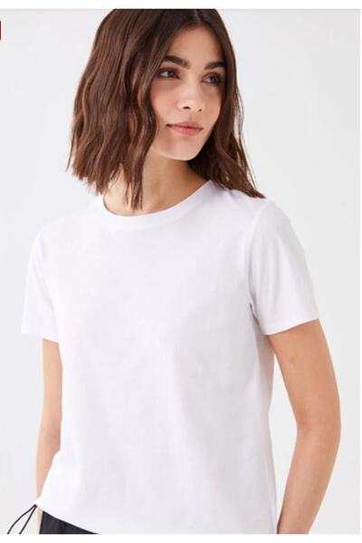 LC Waikiki Tricou casual Lcw cu mânecă scurtă, uni, cu decolteu triplu