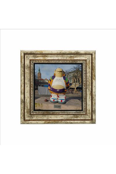 BAKSEPETE Haagse Harry Dutch Cartoon Printed Natural Stone Painting - 25Cmx25Cm Krg-042