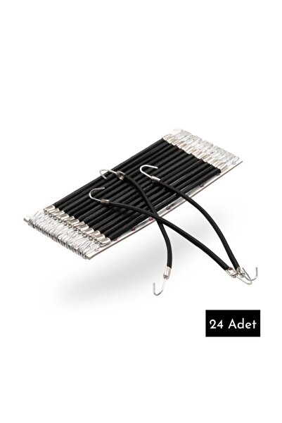 Antaç 24 قطعة من مشبك مطاطي أسود فاخر مع بطاقة معلقة