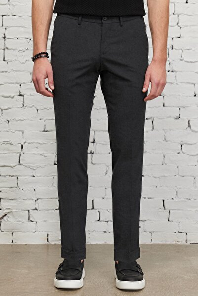 ALTINYILDIZ CLASSICS Ανδρικό παντελόνι Anthracite Slim Fit στενό κομμένο φανε...
