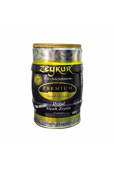 ZEYKUR ZEYTİNLERİ Zeykur Premium Taç 1 Kg Yağlı Salamura Siyah Zeytin