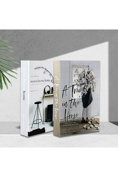 irayhomedecor 2 Pack A Tree & Mono Decorative Book Box