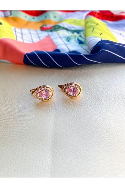 Lekka Design VIP Series Steel Women's Pink Jewelled Drop Luxury Earrings