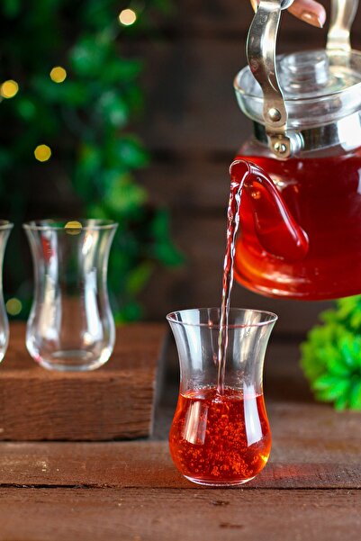 SARAYIKRISTAL Bohemia Kristal 6'lı Klasik Çay Bardak Seti 190ml