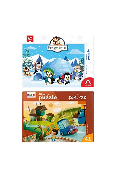 Zeki Nesiller Penguenler Ve Eolo Şehirde Puzzle 4+ Yaş (2 Ürün)
