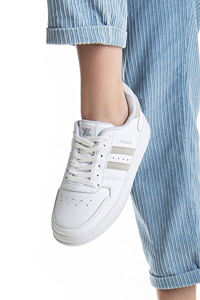 Freemax Unisex Garantili Ortopedik Iç Tabanlık Hafif Esnek Sağlam Sneaker Spor Ayakkabı Beyaz Kum