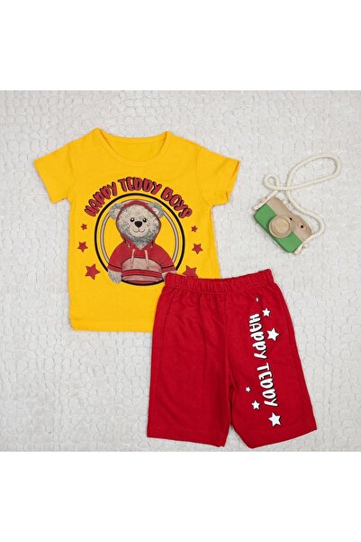 Aybalam Boy's Happy Teddy Boys Written Cotton Set