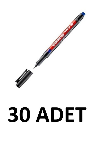 Edding 30 Adet Asetat Kalemi Silgili E-147s Siyah Cd Kalemi Ince Uçlu Permanent