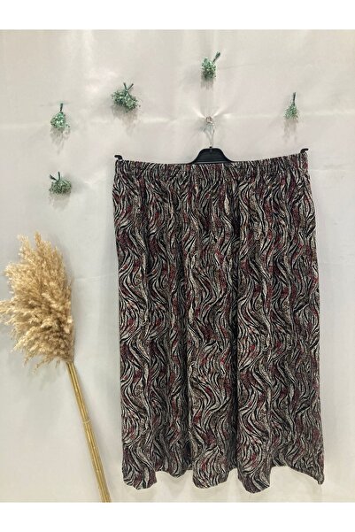 Sel Tekstil Jumbo Battal Women's Print Skirt