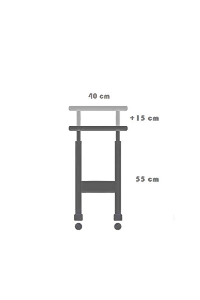 servetavcı Yükseklik Ayarlı Laptop Ve Servis Sehpası - Atlantik Çam (TEKERLİ) Oval Kenar