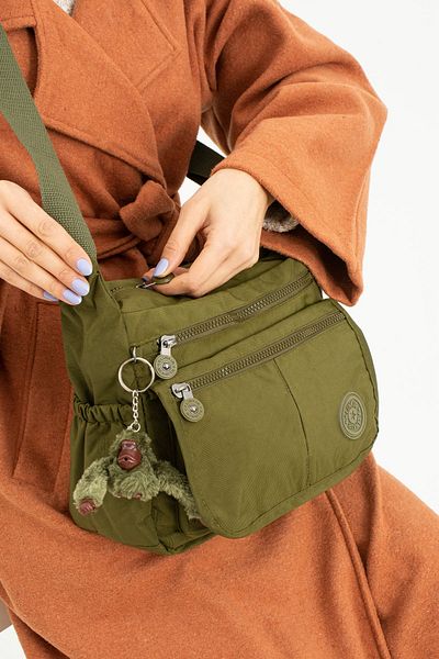 Lifonbag Khaki Women's Clinker Waterproof 9 Compartment Messenger Bag