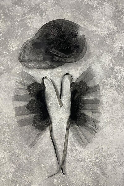 FdayAksesuar Αξεσουάρ νύφης Μαύρο βουάλετ καπέλο γάμου Αξεσουάρ μαλλιών και α...