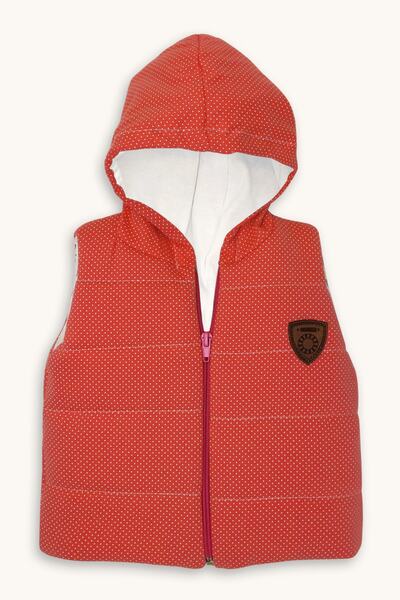 bebizu Kapüşonlu Astarlı Puantiyeli Şişme Yelek