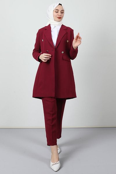 Giza Giyim Blazer Jacket Set Cherry