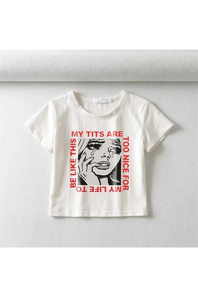 Touz Blunt Blunt Crying Girl με τυπωμένο λευκό κομμάτι