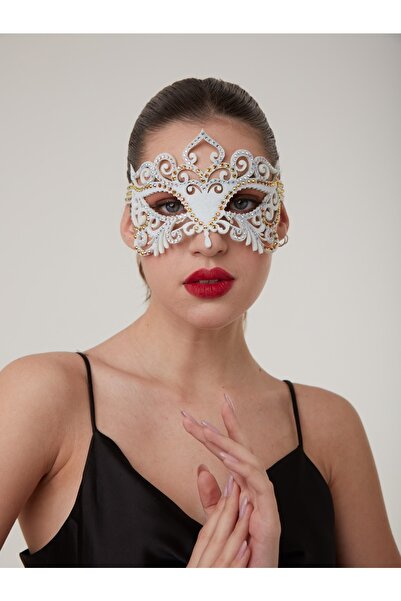 porMASK Beyaz Crown Parti Maskesi