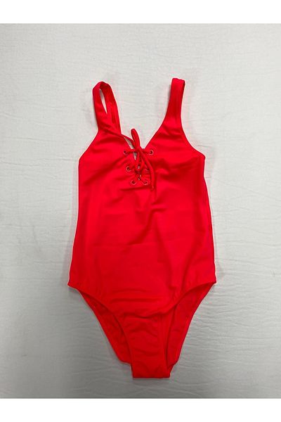 Kom Lace Detailed Girl's Swimsuit