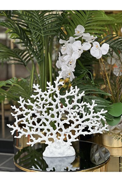 RDG HOME Polyester Yan Model Ağaç Mercan Aksesuar