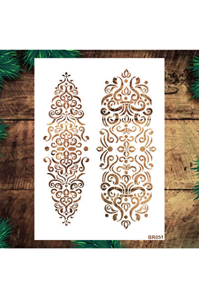 STENCİLTASARIM Stencil Tasarım Br051 Bordür Desenler- Dekoratif Duvar, Eşya, ...