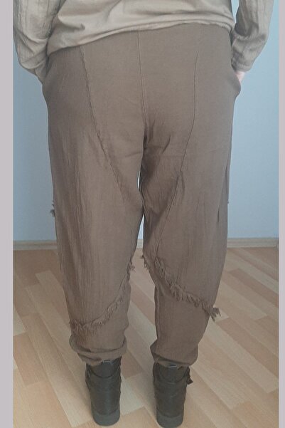 AYASOFYA OTANTIK Women's Brown Piece Tasseled Ethnic Authentic Shalwar