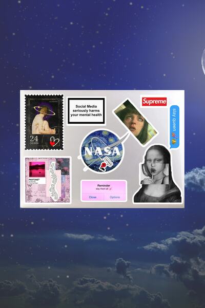 PastelSanat مجموعة ملصقات للكمبيوتر المحمول والكمبيوتر اللوحي بطابع الموناليز...