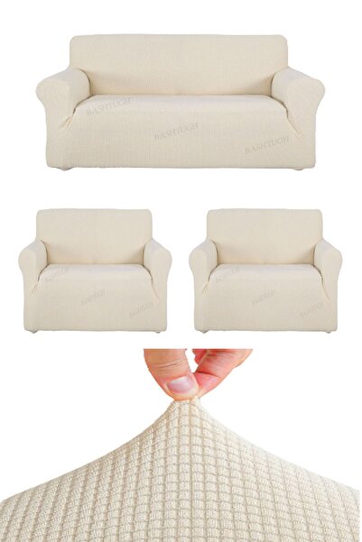 BASHTUGH TİCARET Husă pentru scaun elastică, elastică, lavabilă, cu model pătrat, husă pentru canapea extensibilă, 311 seturi de huse pentru scaune