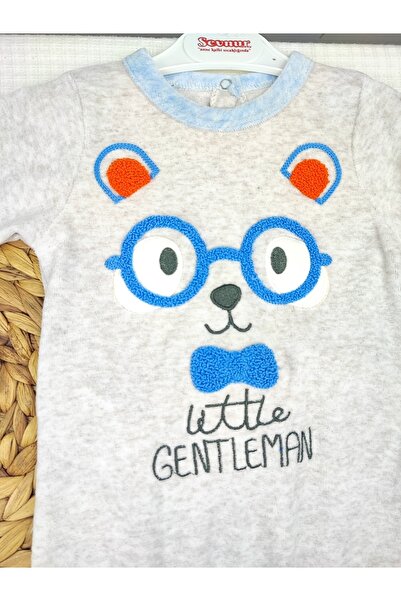 Sevnur Baby Erkek Bebek Kadife Gözlüklü Uyku Tulum ( 1,2,3 Yaş)