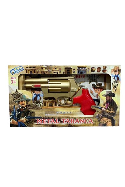 SIFIR312 Kutulu Metal Oyuncak Kovboy Tabancası - 18 Adet Mantar Kapsül Hediyeli