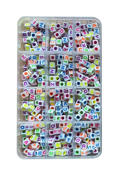 Hobimos Full Letter Set in a Box of 12 Name Motto Colorful Letter Set Used in Making Bracelets Do It Yourself