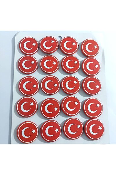 şahane parti 20 قطعة شارة العلم التركي معدنية