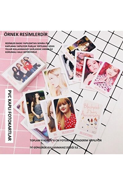 animeandyourworld Blackpink-twice-bts Fotokart 9 Adet Kesilmiş 8*6 Cm Pvc Kaplı Süper Hd Kaliteli Baskılı
