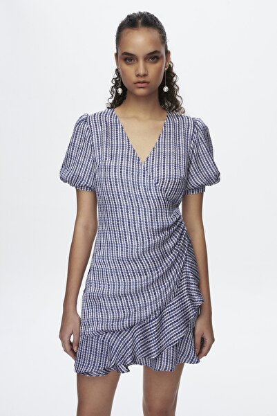 adL Crocus Balon Kol Mini Elbise