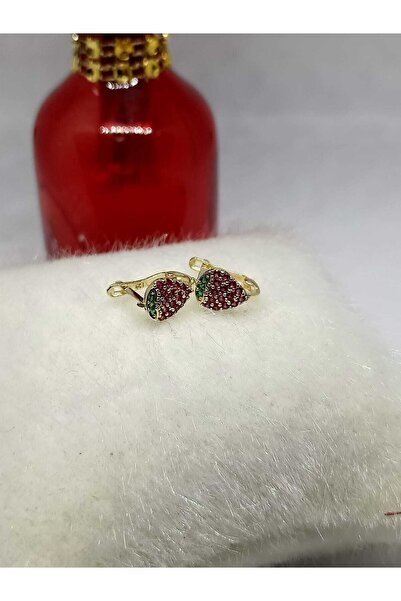 Nisanur Altın 14 Ayar Çilek Modeli Çocuk Küpesi