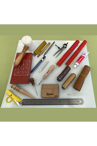 ipekbazaar Leather Hobby Starter Set - Eco Set 3 - 25 Pieces Leather Hand Tool