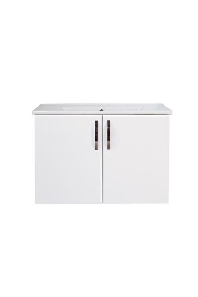 triomodül Asmira Lavabolu Alt Dolap - 82 Cm - Mdflam Parlak Beyaz