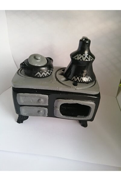 melegim doğaltaş Kuzine Mumluk Buhurdanlık Dekoratif Nostalji Taştozu - Siyah...