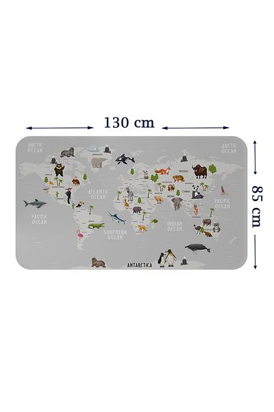 Büyük Düşler 3790XL Model Educational World Map and Baby Room Wall Sticker - for Children