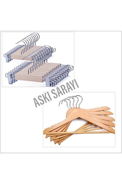 menofis Ahşap Çocuk Ve Bebek Askısı Pantolon Ve Elbise Askısı Mandallı 12 +12 Özel Set - Askı Sarayı -