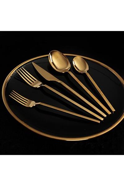 Demir Çeyiz Dmr Life Diamond Gold 6 قطع سكين حلو 18/10