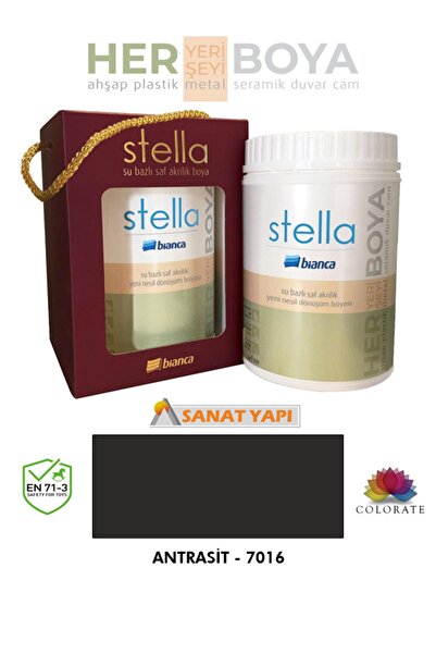 Bianca Stella Su Bazlı Saf Akrilik Boya 1lt Ral Renkler Antrasit