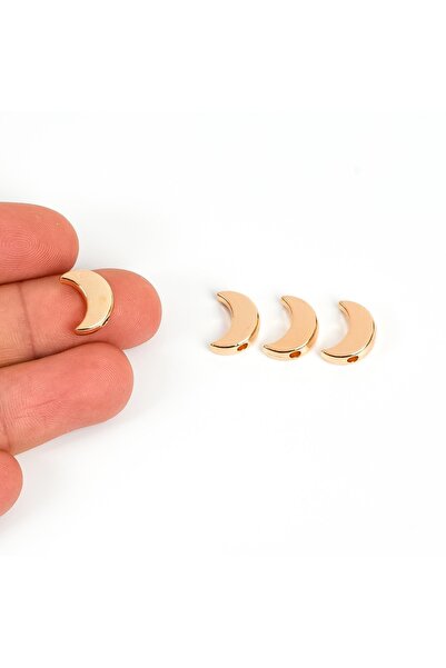 yfhobi 4 Adet- 12 Mm, Ay Desenli Metal Uç, Ortadan Delik Zamak Ara Parça, Sar...