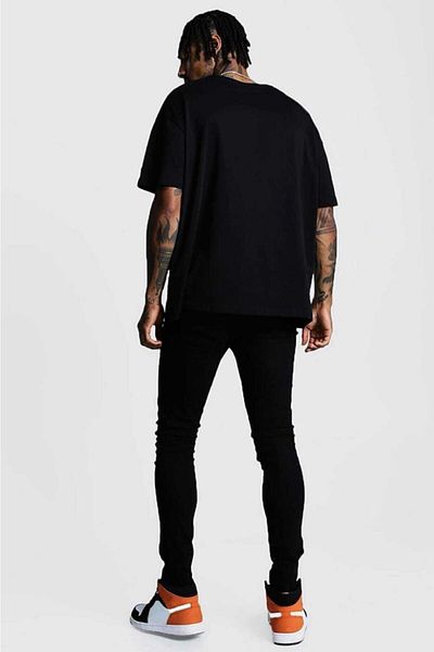 DEEPSENCE Ανδρικό μπλουζάκι Oversize Μαύρο Επίσημο Μπροστινό Τυπωμένο