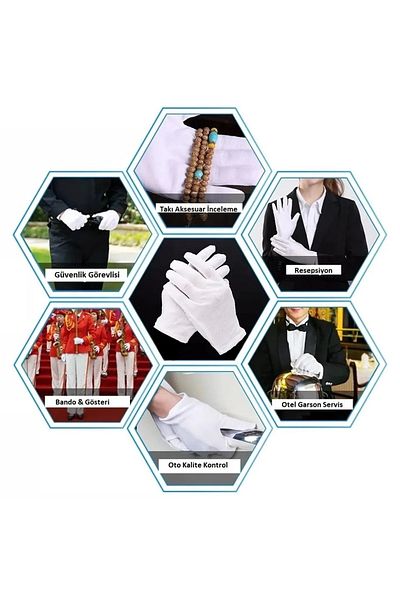 Eke Tekstil Band Ceremony and Waiter Gloves Black Color