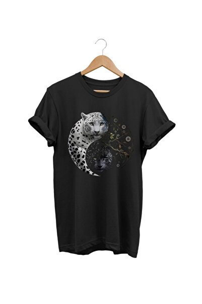 WİDİ Sa leopard printom crna T-shirt
