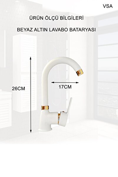 VSA Beyaz Altın Robot Yağmurlama Duş Seti Delta Banyo Lavabo Batarya Seti