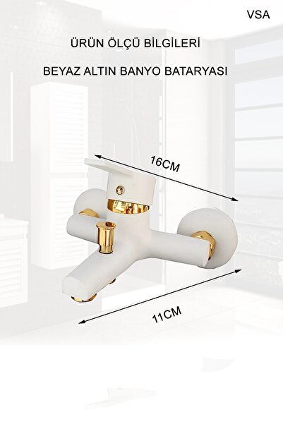 VSA Beyaz Altın Robot Yağmurlama Duş Seti Delta Banyo Lavabo Batarya Seti