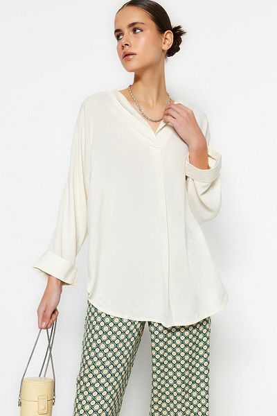 Trendyol Collection Μπλούζα υφασμένη με λαιμόκοψη από πέτρα TWOSS23BZ00443
