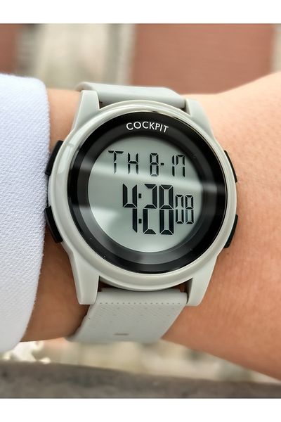 Cockpit Brand Water Resist, Alarm, Illuminated, Military Green Silicone Strap Sports Men's/Women's Wristwatch