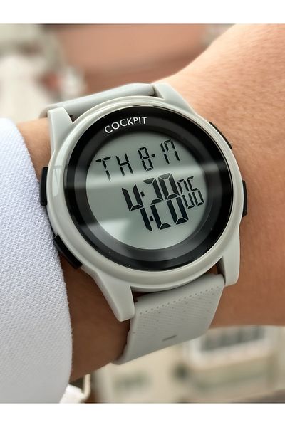 Cockpit Brand Water Resist, Alarm, Illuminated, Military Green Silicone Strap Sports Men's/Women's Wristwatch